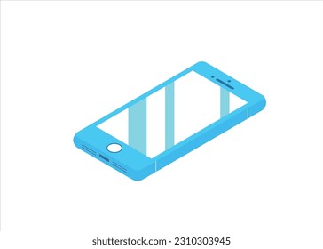 isometric vector illustration mobile phone iphone white background vector illustration