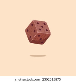 isometric vector illustration on a beige background,wooden dice, gambling and entertainment