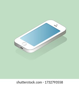 ilustración vectorial isométrica de un teléfono en el estilo del iphone