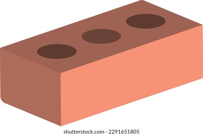 Isometric vector illustration of a red brick.