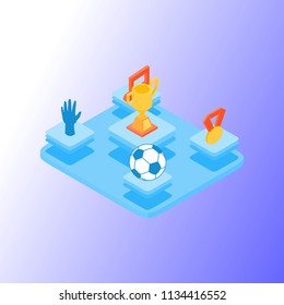 Isometric Vector Illustration Representing Non Academic Achievement Icons