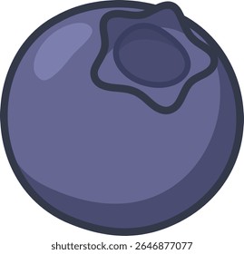 Ilustração isométrica de um único fruto de mirtilo.