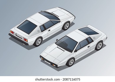 isométrica Vector ilustración coche deportivo 01