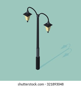 Isometric Vector Illustration Of Street Lamp