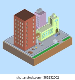 Isometric vector image of a company. 
