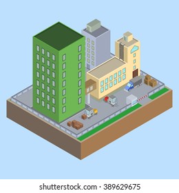 Isometric vector image of a company.