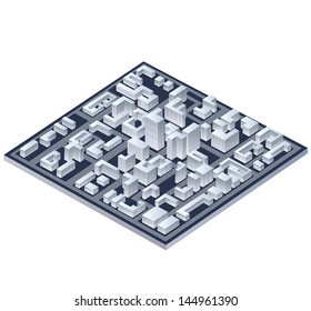 Isometric vector image of a modern city