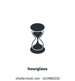 isometric vector image on a white background, black and white hourglass icon