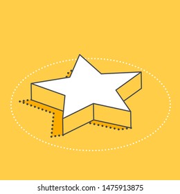 isometric vector image on a yellow background, star icon