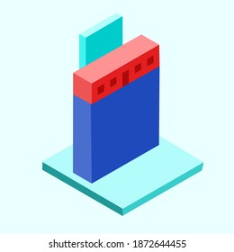 isometric vector for infographic elements representing factory buildings, warehouses, offices in the form of a shop