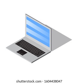 Isometric Vector Laptop on white background. Isometric isolated vector project.
