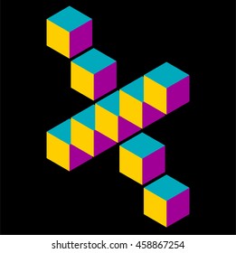 isometric vector letter x
