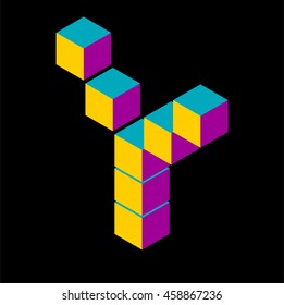 isometric vector letter y