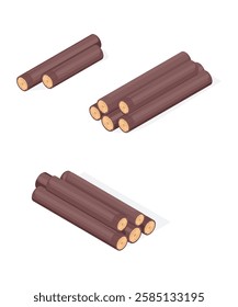 Isometric Vector Logging stock illustration. Wood industry concept illustration.