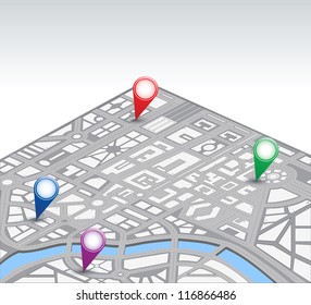 Isometric vector map of city