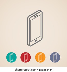 isometric vector mobile phone icons