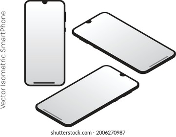 Isometric Vector Mockup SmartPhone mobile phone