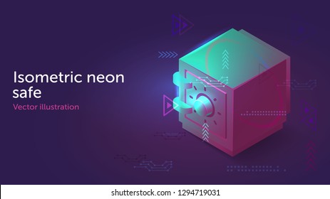 Isometric Vector Neon Safe