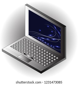 Isometric vector notebook laptop illustration EPS10