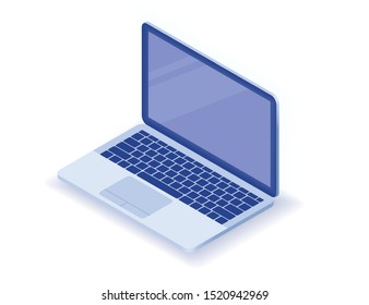 Isometric Vector Notebook Laptop Illustration