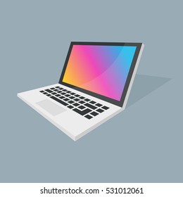 Isometric vector notebook laptop illustration