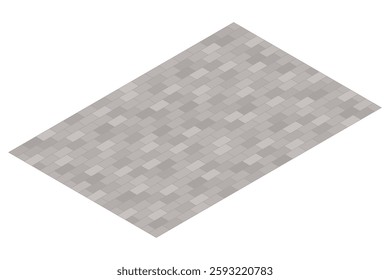 An isometric vector pattern of gray paving stones arranged in a neat 3D tile layout, illustrating a simple, textured ground surface.