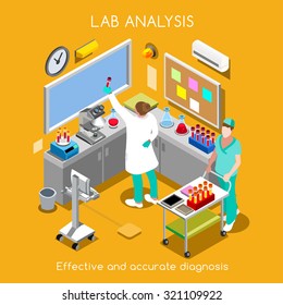 Isometric Vector Science Clinic Laboratory Room Blood Test Infographic Hospital Lab Health Blood Analysis Pathology Microbiology Health Clinic Laboratory Medical Isometric People Lab Medicine Vector