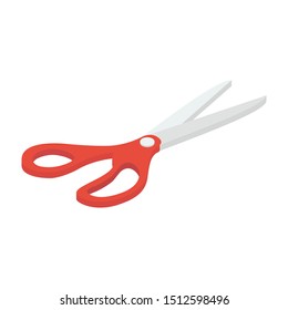 
Isometric vector of scissor, cutting tool icon.
