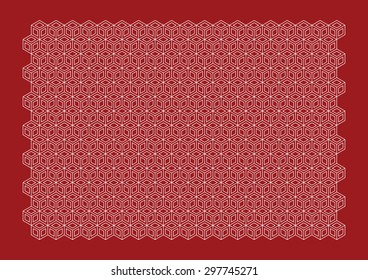 Isometric vector seamless cube on red background