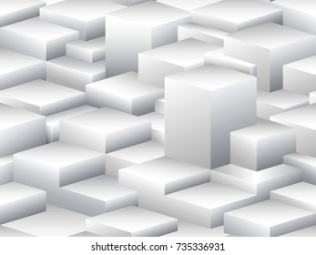 Isometric vector seamless pattern in the style of cubism. Stylized town house at dawn