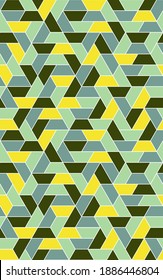 Isometric Vector Seamless triangular Pattern with geometric shapes. Endless Polygon texture for wallpaper, web page background, surface texture. Trendy design. Vector illustration.
