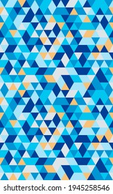 Isometric Vector Seamless triangular Pattern with geometric shapes. Endless Polygon texture for wallpaper, web page background, surface texture. Trendy design. Vector illustration.