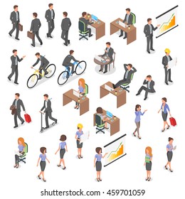 Isometric vector set of business people.