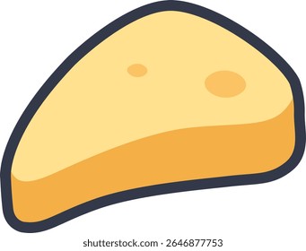 Isometrischer Vektor eines kleinen Stücks Käse. Topping oder Snack-große Portion.
