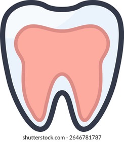Vetor isométrico de um dente mostrando nervos internos. Conceito de canal ou anatomia dentária.
