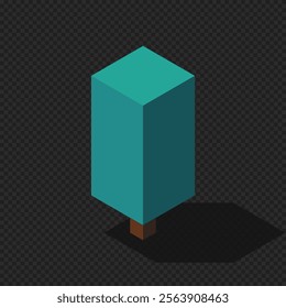 Isometric vector tree at night. Tree isometric elements. Isometric tree element for landscape design. Park element