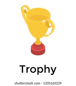 Isometric vector of trophy icon 