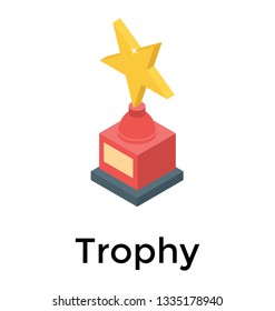 Isometric vector of trophy icon 