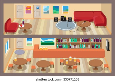 A isometric vector two-story bar