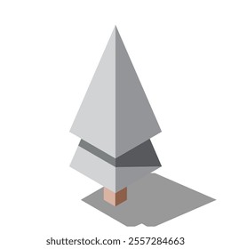Isometric vector winter tree. Tree isometric elements. Isometric tree element for landscape design. Park element