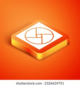 Isometric Ventilation icon isolated on orange background.  Vector Illustration