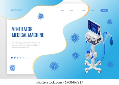 Isometric Ventilator Medical Machine Designed To Provide Mechanical Ventilation By Moving Breathable Air Into And Out Of The Lungs And For Anesthesia Of The Patient