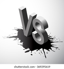 Isometric Versus letters or vs logo isolated on black splash. Modern logotype design vector illustration