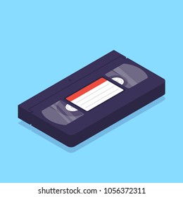 Isometric VHS video cassete. Vector illustration