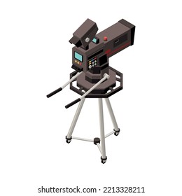 Isometric Video Camera On Tripod 3d Vector Illustration