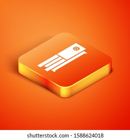 Isometric Video game console icon isolated on orange background.  Vector Illustration