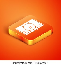 Isometric Video game console icon isolated on orange background.  Vector Illustration