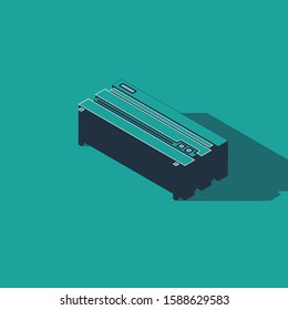 Isometric Video game console icon isolated on green background.  Vector Illustration