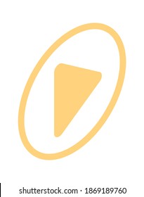 Icono de vídeo isométrico, pantalla de inicio con flecha para iniciar webinar