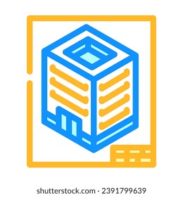 isometric view architectural drafter color icon vector. isometric view architectural drafter sign. isolated symbol illustration